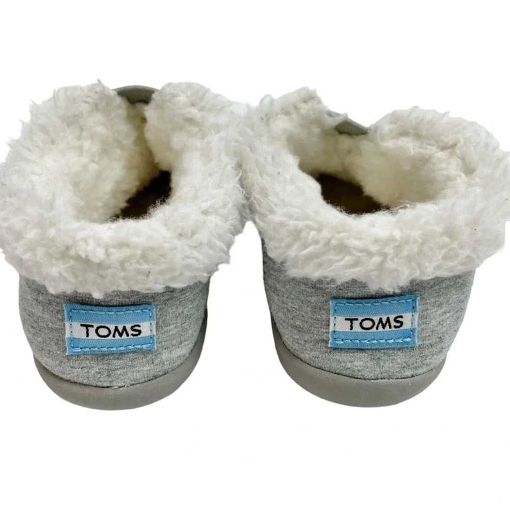TOMS Grey Jersey Skulls Slipper